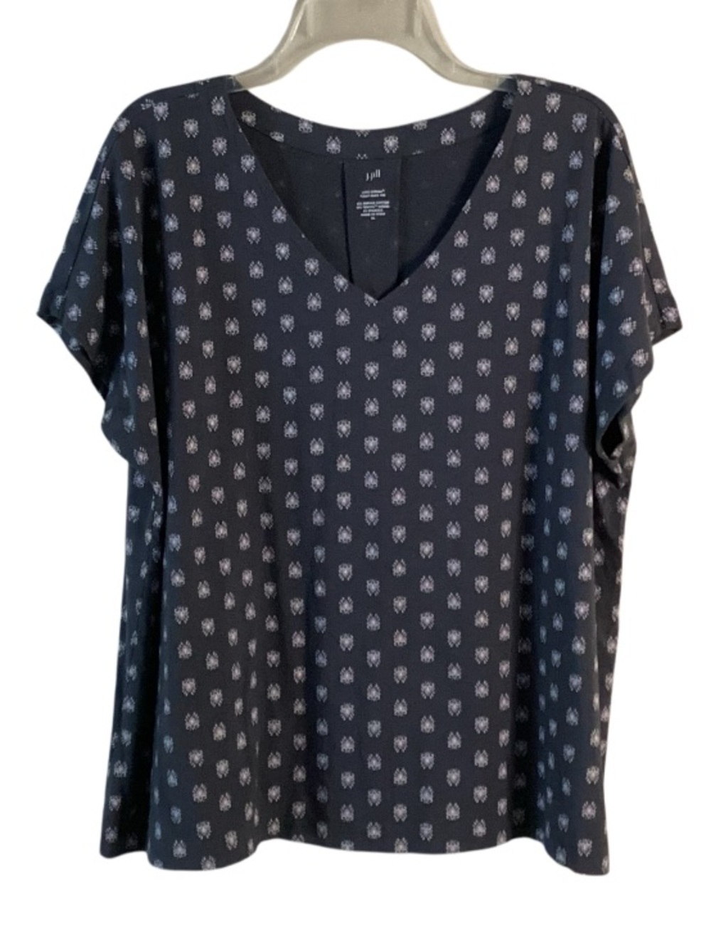 J. Jill Luxe Supima Pleat Back Tee XL Gray